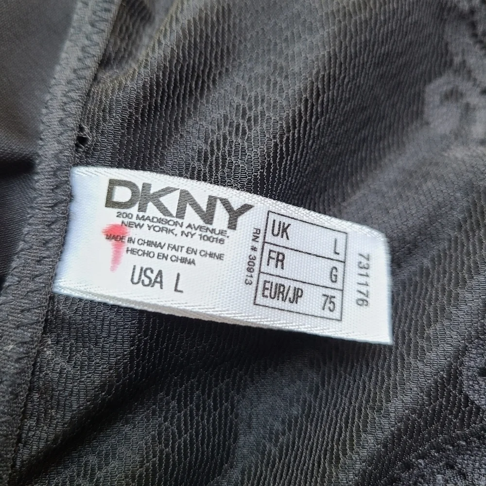 DKNY Black Lace Lingerie Nightie Chemise, Size Large